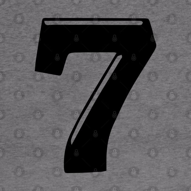 Number 7 in 3d font text style by Spinkly